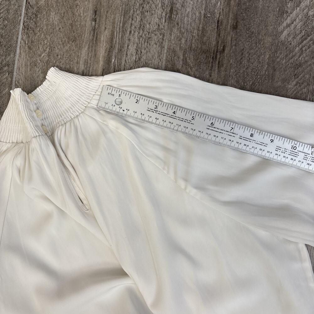 Chicos White Smocked Neck Victorian Poet Shirt M Ren Faire Cottage - Picture 10 of 16